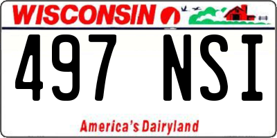 WI license plate 497NSI