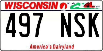 WI license plate 497NSK