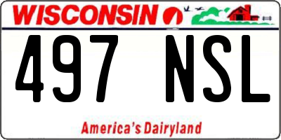 WI license plate 497NSL