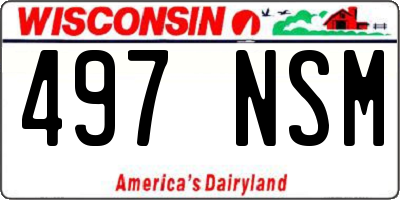 WI license plate 497NSM