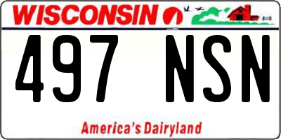 WI license plate 497NSN