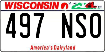WI license plate 497NSO