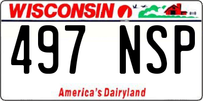 WI license plate 497NSP