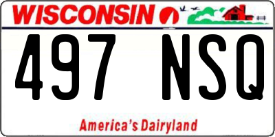 WI license plate 497NSQ