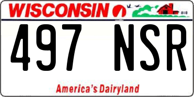 WI license plate 497NSR