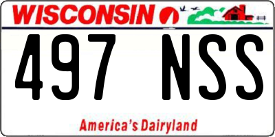 WI license plate 497NSS