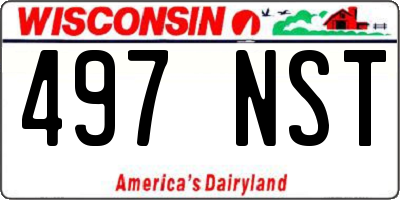 WI license plate 497NST