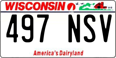 WI license plate 497NSV