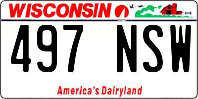 WI license plate 497NSW