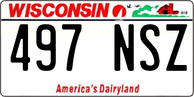 WI license plate 497NSZ