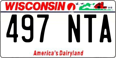 WI license plate 497NTA