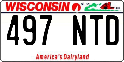 WI license plate 497NTD