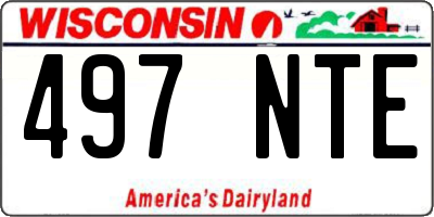 WI license plate 497NTE