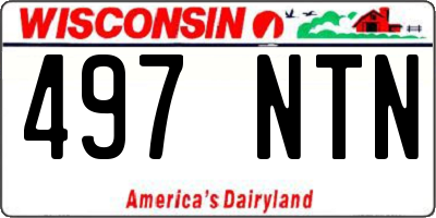 WI license plate 497NTN