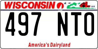 WI license plate 497NTO