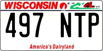 WI license plate 497NTP