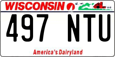 WI license plate 497NTU