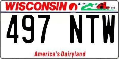WI license plate 497NTW