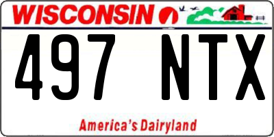 WI license plate 497NTX