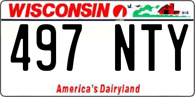 WI license plate 497NTY