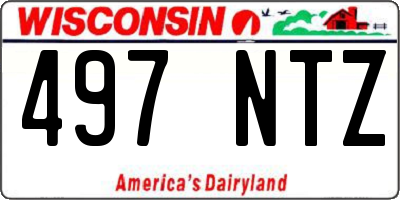 WI license plate 497NTZ