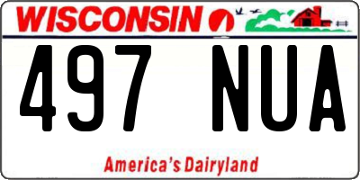 WI license plate 497NUA