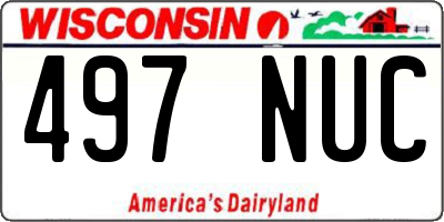 WI license plate 497NUC