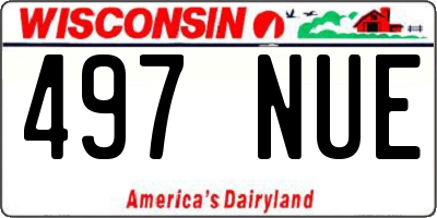 WI license plate 497NUE