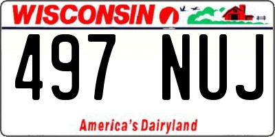 WI license plate 497NUJ