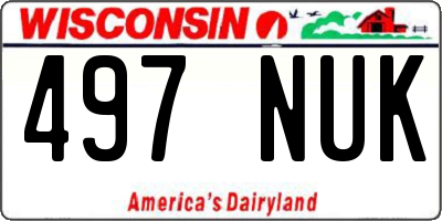 WI license plate 497NUK