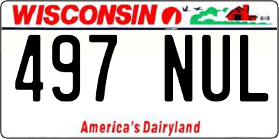 WI license plate 497NUL