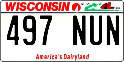 WI license plate 497NUN