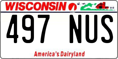 WI license plate 497NUS