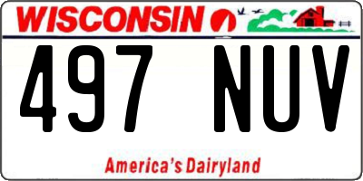 WI license plate 497NUV