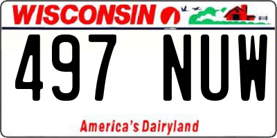 WI license plate 497NUW
