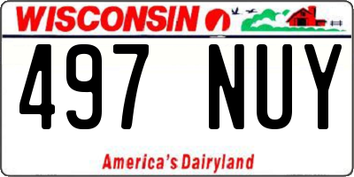 WI license plate 497NUY