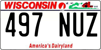 WI license plate 497NUZ