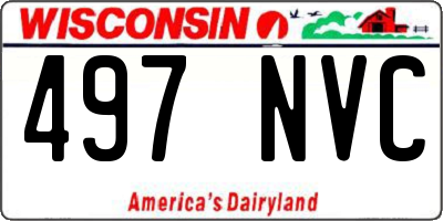 WI license plate 497NVC