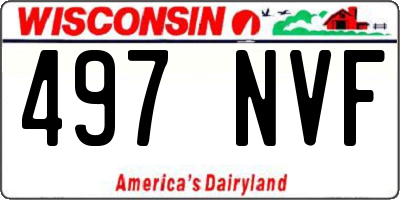 WI license plate 497NVF