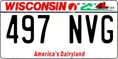WI license plate 497NVG
