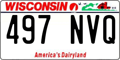WI license plate 497NVQ
