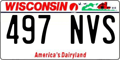 WI license plate 497NVS