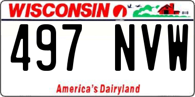 WI license plate 497NVW
