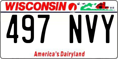 WI license plate 497NVY