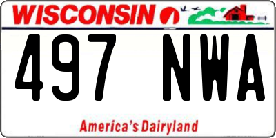 WI license plate 497NWA
