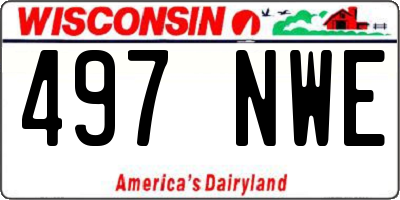 WI license plate 497NWE