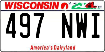 WI license plate 497NWI
