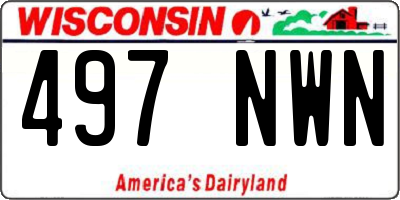 WI license plate 497NWN