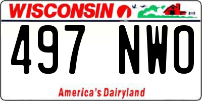 WI license plate 497NWO