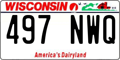 WI license plate 497NWQ